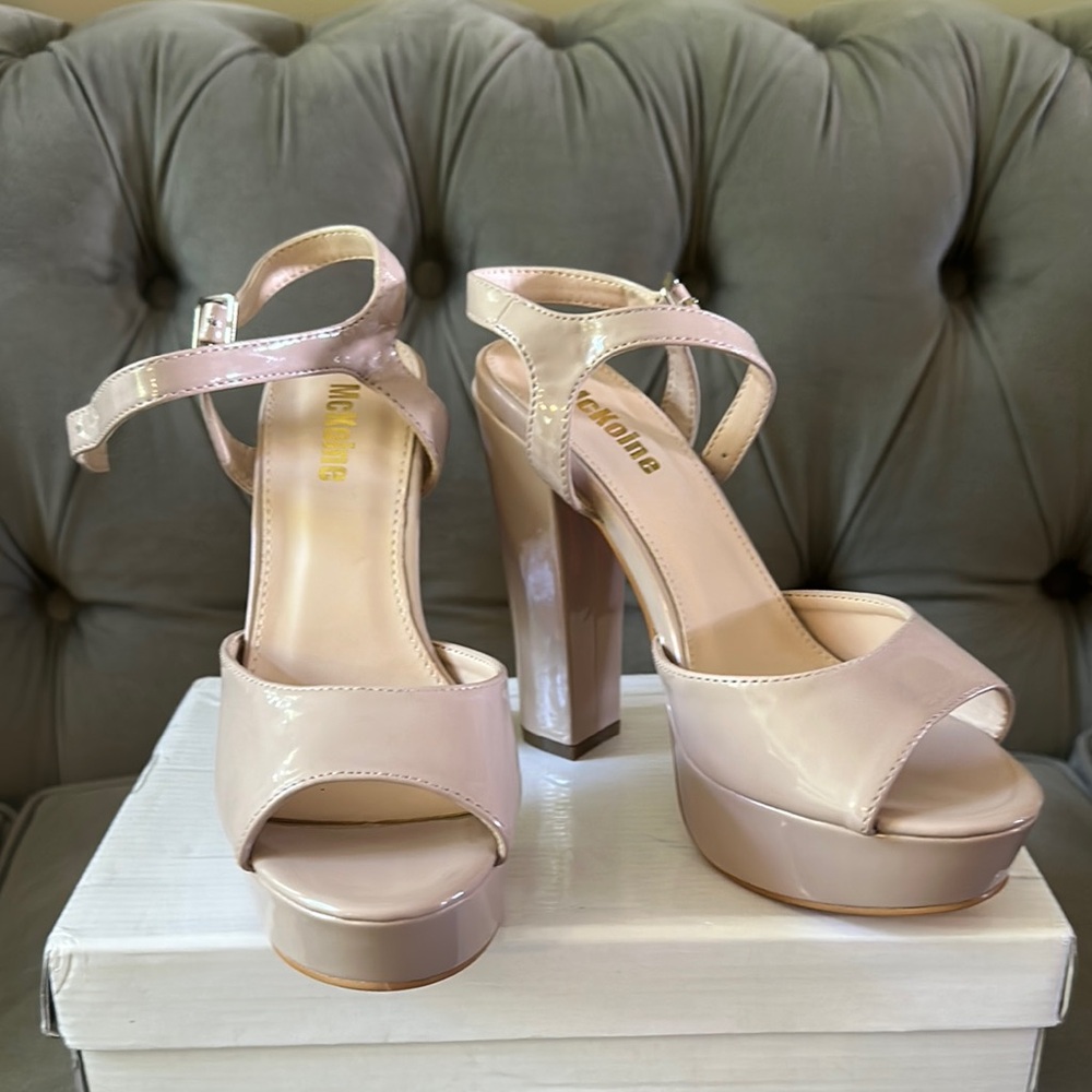 Nude McKoine Platform High Heel Sandals
